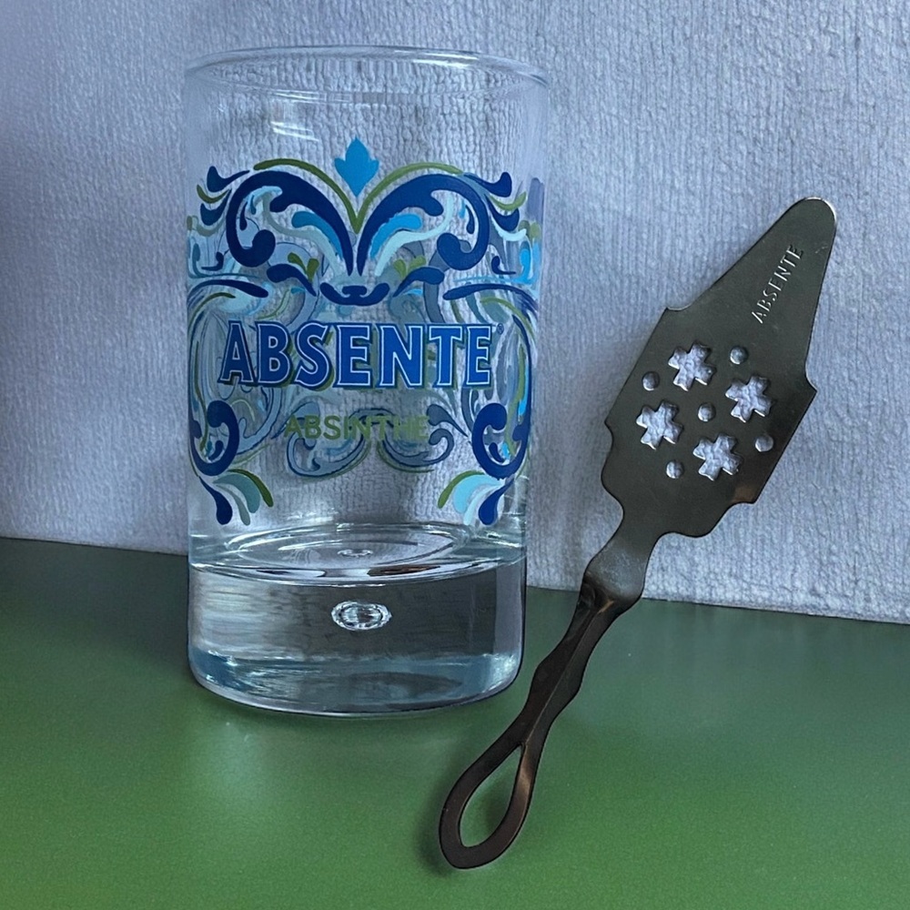 🧚 Unique Absinthe Glass & Spoon Tumbler Gift Cordial Drinks Alcohol Cocktail